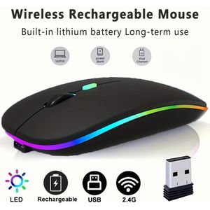 Draadloze Gaming Muis met Draadloos & 5.2, Oplaadbaar -C, Grip voor PC/Laptop/Desktop/Tablet, Compatibel met 10, Draagbare Computermuis (Geen Oplader Inbegrepen) - Links-/Rechtshandig Gebruik