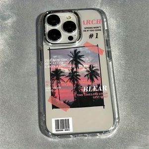 Graffiti Frame Coconut For Iphone 13/12/11/16 Pro Max/15pro/14 Plus Phone Case, Shock Absorption, Anti-slip, Lightweight, , Male And Female Protection High Quality Tpu Protective Case