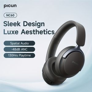 Picun NC60 Over-Ear Draadloze Hoofdtelefoon met Actieve Ruisonderdrukking, Diepe Bas, Stereo Geluid en Lichtgewicht Opvouwbaar Ontwerp voor Reizen & Kantoor