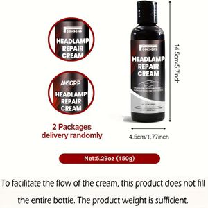 5.29oz Auto Koplamp Restauratiekit - Kristalheldere Coating voor Verbeterde Glans & Krashervormigheid Reparatie, Anti-Vergeelende Behandeling voor Koplampen, PE Materiaal