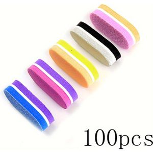 50/100st Mini Cuver Nagelvijlblok Spons Kunst Nagelbuffer Vijl 100 180 Kleurrijk Sterk Schuurpapier Polijsten Nagel Accessoires en Gereedschap