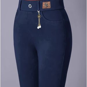 Vrouwelijke hoge taille basis zwarte kleur asymmetrische garen polyester broek, slanke pasvorm, kleine voet, loodvrij, voor lente/herfst