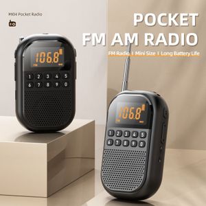 Mini FM/AM Draagbare Radio met Draadloos, Kaartsleuf en Zoekmethoden voor Opladen + Meerdere Modusselectie Draadloze Insteekradio Geschikt voor Buitengebruik