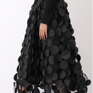 Appliqué Rok Met Elastische Taille, Stijlvolle A-lijn Midi-lengte Rok Voor Lente En Zomer, Dameskleding