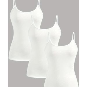 3-delige set pure witte 95% tanktops