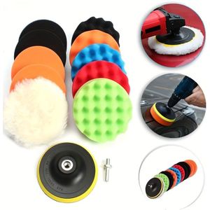 Professionele Glans Zonder Moeite: 12- Auto Polijstset met Booradapter, Hoogwaardig & Spons - Bereik Glans