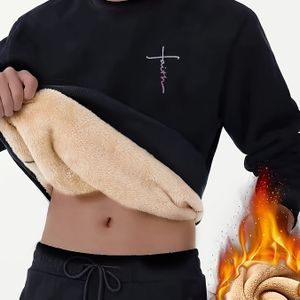 Heren Winter Fleece-Gevoerde Warme Losse Casual Sweatshirt