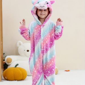 Dieren Capuchon Onesie Kinderen Flanellen Kleding 4-12J voor Herfst en Winter
