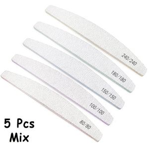 5 Stuks Nagelvijlen, 80 100 150 180 240 Grit Nagelvijlen Manicure Pedicure Tool Voor Poolse Vijl Vingernagels Acryl Nagels