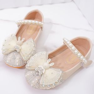 1 Paar Meisjes Mary Jane Flats met Strik, Versierd met Pailletten & Strass, Antislip TPU , Vierkante Lage Top Ontwerp voor Casual Kleding