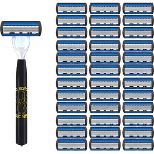 Herenscheerapparaat Voor Baarden, 6-laags Scheermesjes, Antislip Handvat, Vervangbare Mesjes, Herenscheergereedschap