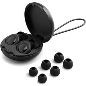 1 paar silicone oordopjes voor slapen - Comfortabel, herbruikbaar met hoesje en 6 oortips, ideaal voor zwemmen, reizen, studeren, werken, werken vanuit huis, oordopjes voor slapen