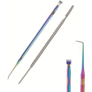 2-delige set oogwimpelverhogen en krullen, roestvrijstalen metalen wimpelseparator en kleurtool voor oogwimpels, wenkbrauwen krullen en kleuren, haarrechtegging accessoires