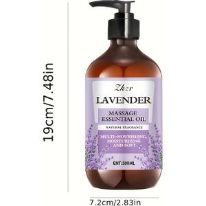 lavendel Massageolie - Hydraterende massageolie met en lavendel extract voor gezicht, lichaam en haar - hypoallergeen, geschikt voor alle huidtypes - geurvrije en geparfumeerde opties