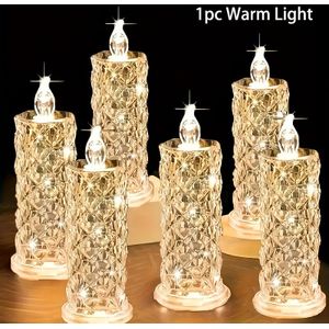 Romantische Rozenpatroon LED Kaarslamp op Batterijen - Realistisch Effect, Flikkerend Zacht Licht, Batterij-Romantische Sfeer Decoratie - Perfect voor Verjaardagen, Bruiloften, Kerst