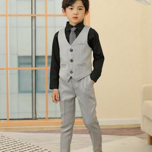 Jongens Heren Vest Driedelige Set (Geen Shirt Inbegrepen) - 1 Vest, 1 Broek, 1 Stropdas, Modieuze Jongens Pak voor Optredens