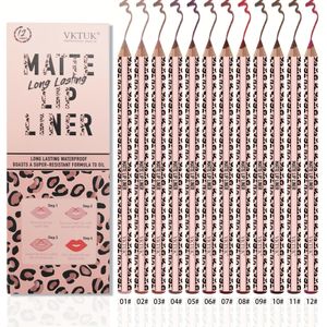 16 cm / 6.3 inch Verlengde Duurzame Mat Luipaardprint Lipliner, Zachte Textuur voor Gladde Toepassing en Eenvoudige Kleuring, Versterkt de Lipkleur met Natuurlijke Langhoudende Lippenstift Pennen