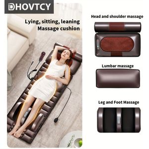 Dhovtcy Complete Lichaamsmassage Mat – 10 Vibrerende Punten met, Verstelbare Nekkussens voor een Draagbare Home Spa (Wordt geleverd met LVD Adapter) – Ideaal Cadeau voor Moederdag!