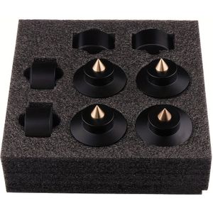 Luidsprekerstatieven, Boekenplankluidsprekers, Trillingsdempende Spikes, -apparatuur, Versterkers, Discspelers en Schokabsorberende Pads.