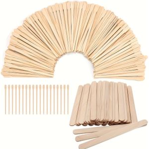 150 stks van houten wasstokken en wasapplicatoren voor het verzorgen van wenkbrauwen.