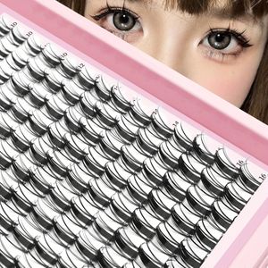 Feeërieke Wimperclusters Kattenoog Individuele Clusterwimpers Brede Natte Look DIY Wimperextensions met Onzichtbare Wimperband (10-16mm)