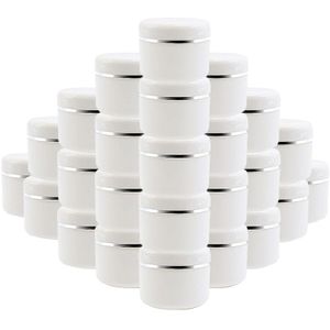 30st 30g Crème Potje Witte Plastic Cosmetica Potten Monsterflessen Cosmetica Doos Lege Make-up Pot voor Reizen