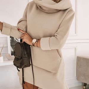 Damesmode Pastelgroene Hoodiejurk met Zakken - Casual Lange Tuniek voor Lente/Zomer/Herfst, Casual Kleding|Hooded Dress|Pocketed Dress, Casual Dress