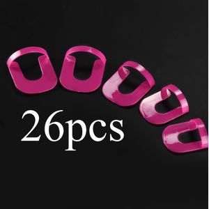 26- Nagellak applicatiegereedschap set, anti-overschrijdende U-vormige nagelbeschermer, geschikt voor perfecte Franse vingertoppen, 10 maten van nail art gereedschappen
