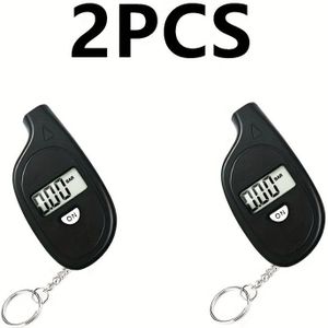 1 stuk / 2 stuks multifunctionele bandenspanningstester voor auto en motorfiets, digitale LCD-display bandenbandenspanningsmeter met veiligheidsalarm