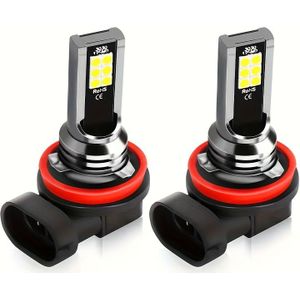 2 stuks H8 H9 H11 LED Auto Mistlampen 12SMD 6000K Wit IJsblauw Gouden Dagrijlicht Lamp 12V