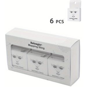 6 stuks Microblading 10m Mapping Pre-Ink Draad voor Make-up Wenkbrauwverf Draadmarkeerder Lijn Semi-Permanent Positioneringsmeetgereedschap