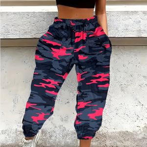 Vrouwen Camouflage Print Joggingbroek - Elastische Taille Casual Tapered Leggings met Zakken, Rekbare Lente/Herfst Machine-Wasbare Camo Broeken voor Vrouwen, Comfortabele Pasvorm