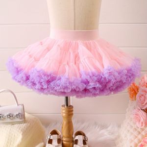 Meisjes' gelaagde tutu rok, schattige kleur polyester mesh, niet-rekbare stof, korte lengte, pasvorm, met uitlopend silhouet en tule voering, voor kinderen van 12 jaar en jonger, .