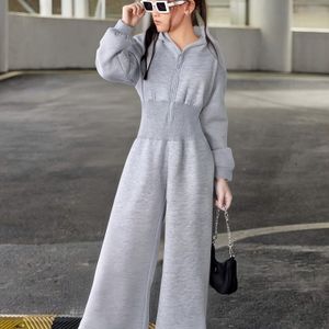 Meisjes Mode Kleur Capuchon Rits Enkellange Jumpsuit met Gevoerde Taille, Standaard Broek en Schoeisel voor Herfst/Winter Casual Kleding, Perfect voor Buiten