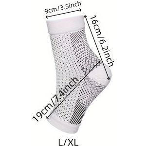 2 stuks Diabetes Neuropathie Sokken & Compressiemouwen - Witte sokken met compressie voor diabetische voetzorg, perifere vaatinsufficiëntie, neuropathie en postoperatieve zorg