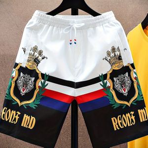 MD Heren Digitale Print Strandshorts - Casual, Niet-Rekbare Polyester met Zakken, Machinewasbaar - Stijlvolle Mid-Dij Zwem- & Surftrunks met Dieren- en Heraldiek Ontwerp, Badpakken