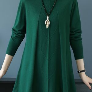 Elegante coltrui met lange mouwen gebreide pullover voor dames, kleur, polyester, voor herfst/winter