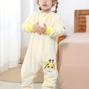 1pc Schattig Cartoon Dierenprint Romper, Polyester Breiweefsel met Licht Stretch, Crew Hals, Loose Fit, Rits Detail, Lente/Herfst Pyjama