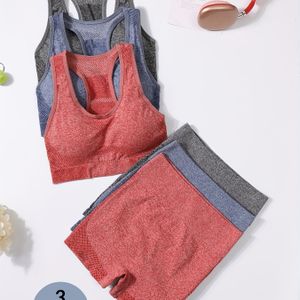 Herfst en Winter Nieuwe 3-Kleuren Nude Naald Sportkleding Set met 32 Naalden