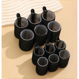 18-delige set haar krullen met clips, zelfklevende krultang voor lang/middellang/kort haar en pony, DIY krulgereedschap (inclusief 12 krullen + 6 clips), hittevrije krultang