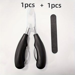 Professionele Roestvrijstalen Nagelknippers voor Dikke & Ingroeiende Teennagels - Scherp Lemmet met Nagelvijl, Ergonomisch Zwart Handvat, Pedicure Gereedschap voor Mannen en Vrouwen