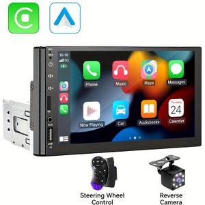 VENBES 7-inch CarPlay Auto 1-Din Autoradio MP5 Speler Draadloze Touchscreen Stereo Geluid 3D Geluid Draadloos , Zonder Batterij