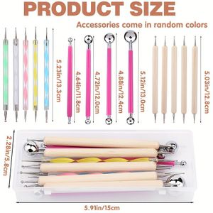 Dotting Tools Ball Stylussen met Doos, Dotting Set voor Rock Painting, Klei Modellering en Nail Art