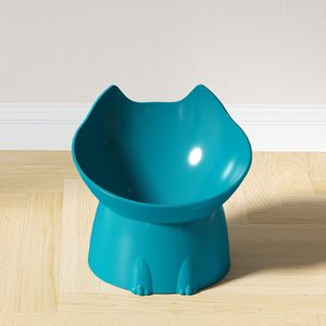 1pc Elevated Cat Bowl, -tip Plastic Pet Feeding Dish , And Water