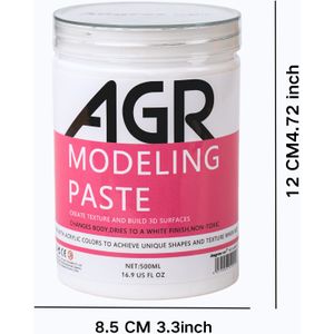 AGR Modeling Paste 500ML/25.2Oz - Hoge Dichtheid, Acryl Medium - voor Textuur en