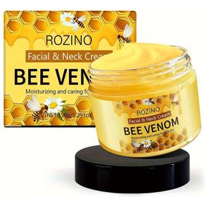 ROZINO Bijengif Gezichts- en Halscrème, 150g - Hypoallergeen, Hydraterend & Voedend, Unisex-Volwassene, Alle Huidtypen, met Aloë Vera, voor Droge Huidverzorging