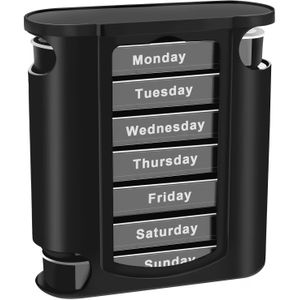 7-Vaks Stapelbare Pillenorganizer met 1 Dispenser - Dagelijkse Medicatie Opbergdoos voor Eenmalige Medicatie, 4 Keer