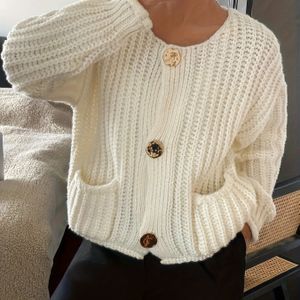 Nieuwe Europese en Amerikaanse -Border Dames Fashion Dikke Korte Cardigan Jas