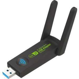 1300Mbps Dual Band Draadloze USB Adapter, USB WiFi 6 Adapter, Plug and Play, Hoge-Snelheid Internet, Geen Driver Vereist, <36V Bedrijfsspanning, Geen Batterij Vereist.