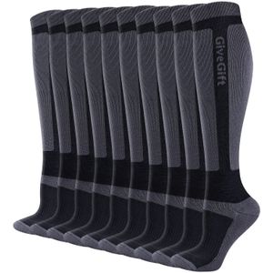 5 Pairs Heren Compressiesokken Ontworpen voor Circulatie, Geschikt voor zoals Hardlopen, Hiken, Klimmen en Fietsen, Beschikbaar in Zwart en Wit.